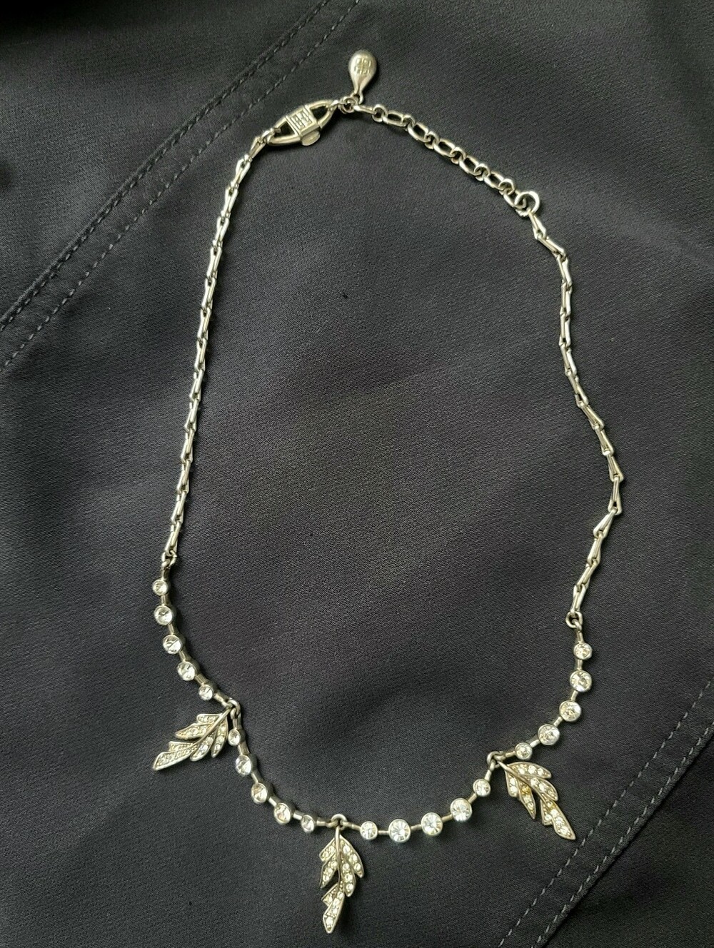 Vintage Givenchy Elegand Necklace W/ Crystal Rhinesrones- Adjustable